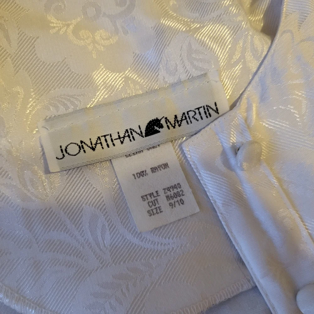 Vintage (80s/90s?) Jonathan Martin White Jacquard Dress - Picture 3 of 5